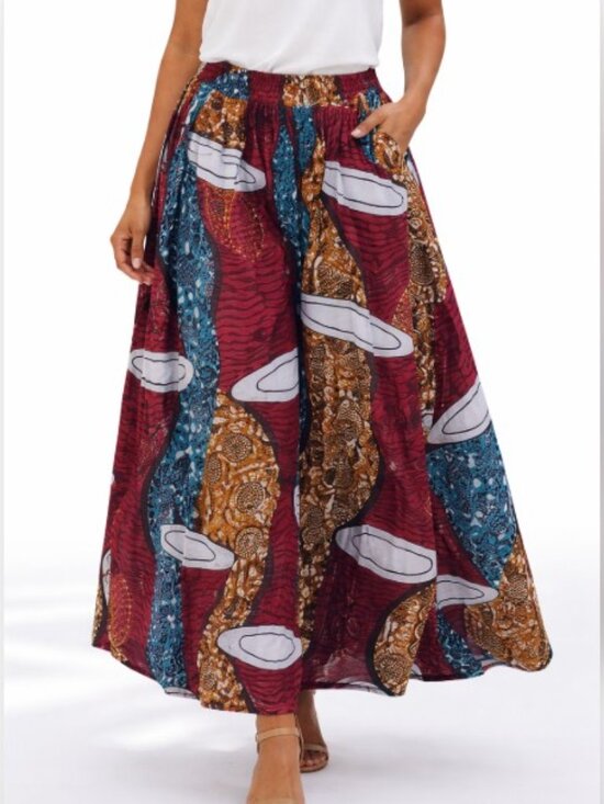 Dresses & Skirts - Multicolor High Waist Maxi A-Line Skirt
